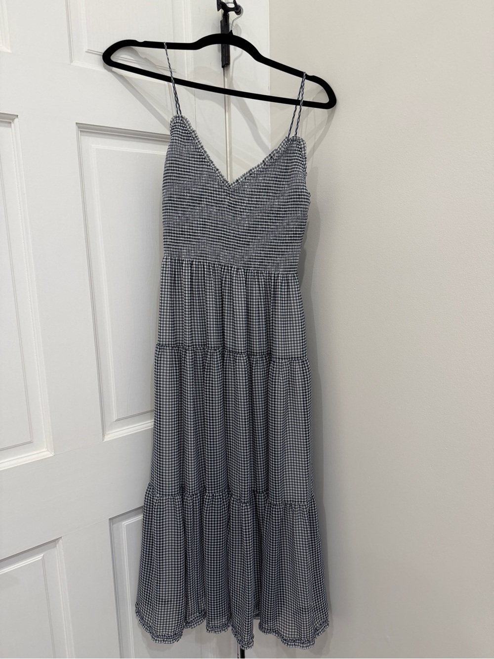 Aritzia Wilfred Women’s Black & White Gingham Maxi Dress - Spaghetti Strap